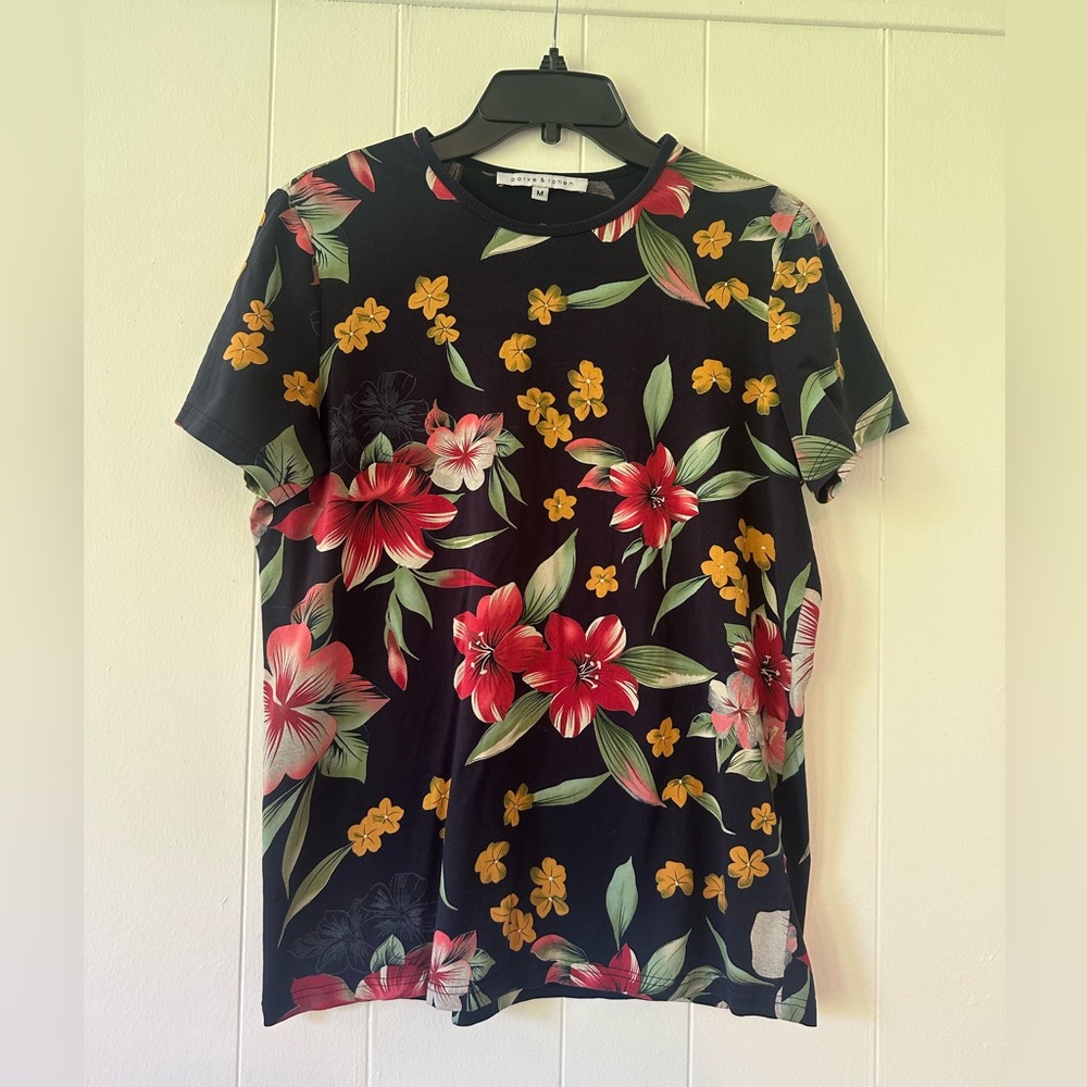 Parke & Ronen t shirt bold floral print Medium